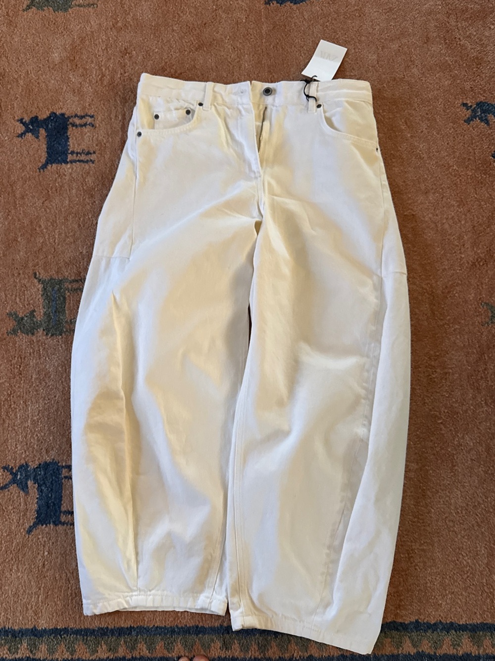 Zara Wide Leg Pants in Off-White/Cream